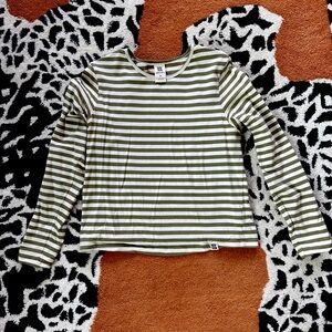 Lucy and yak green white stripe longsleeve